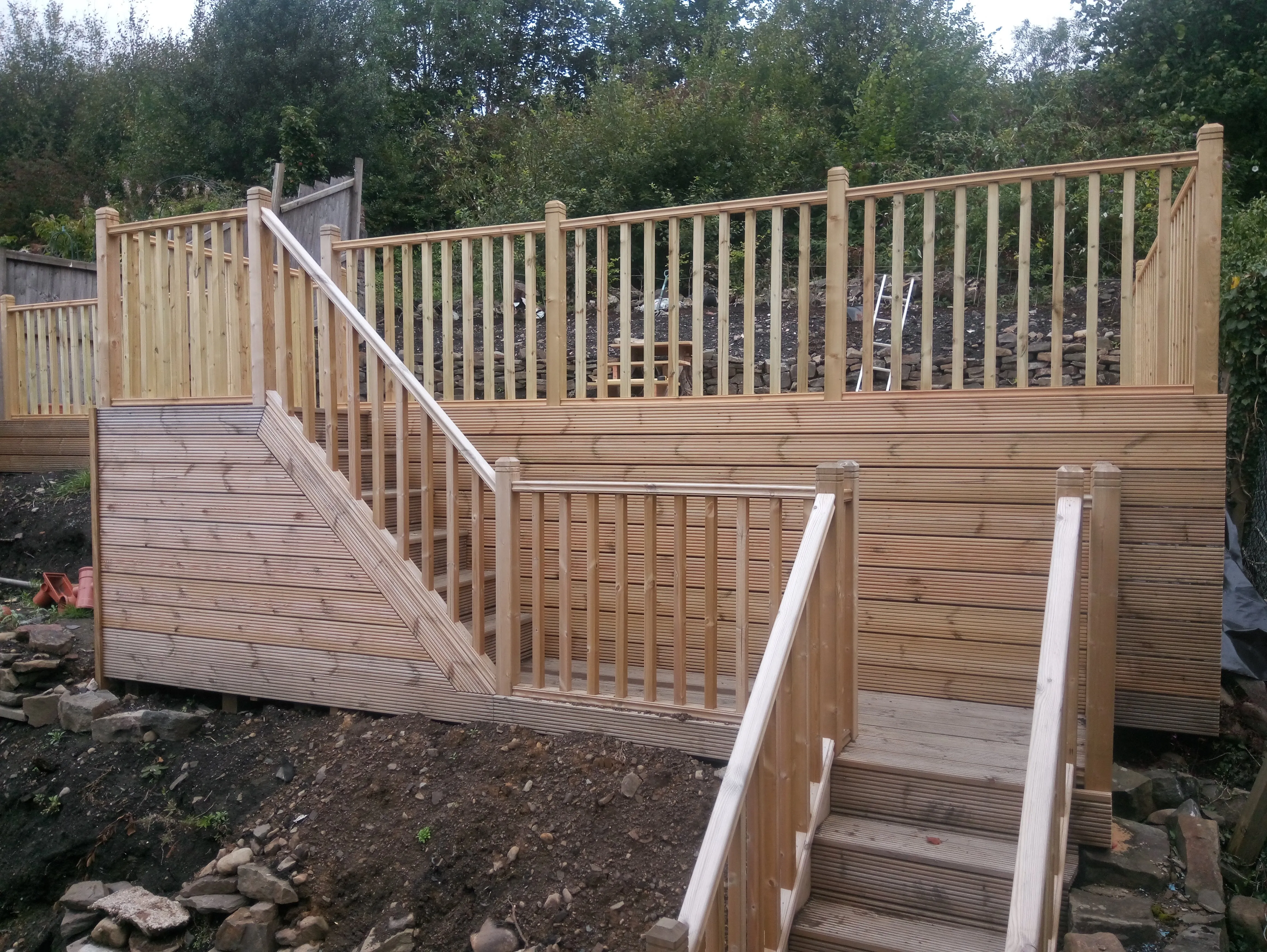 Large raised decking area